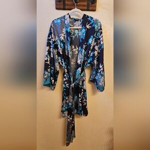 Jones New York | Blue Floral Silky Feeling Robe